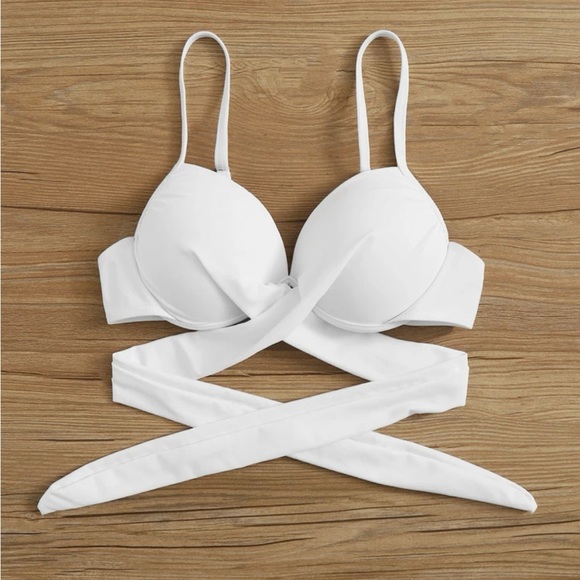 White Push Up Swim Bra Top - Picture 4 of 11